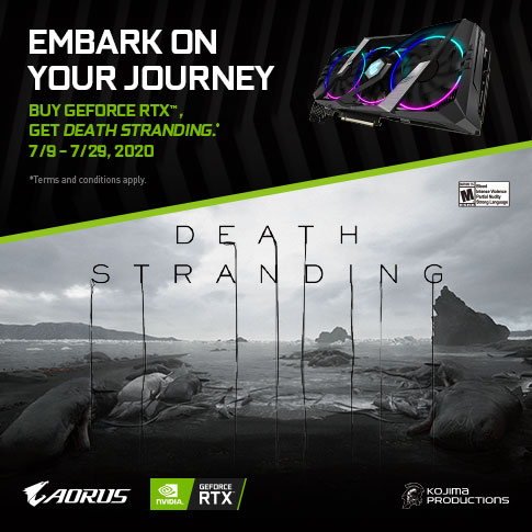 【SINGAPORE】PURCHASE ANY GIGABYTE AORUS RTX 20/SUPER SERIES GRAPHICS CARD AND GET DEATH STRANDING
