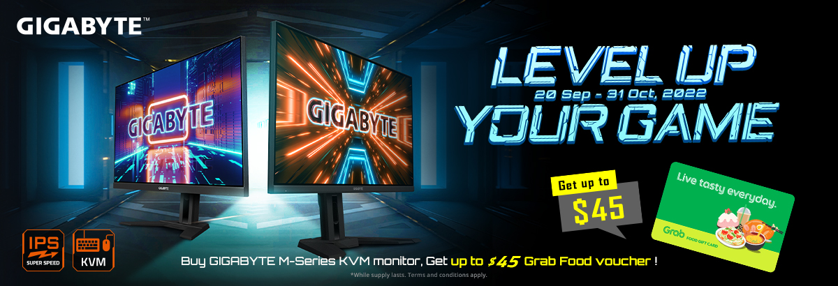 Level Up Your Game - Buy GIGABYTE M-series KVM Monitor, get up to 