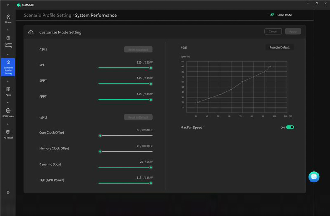 GiMATE Customize Mode