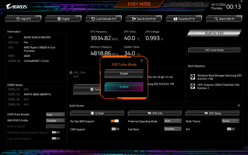 GIGABYTE X3D Turbo Mode boosts Ryzen 9000X3D gaming performance by up to 35% and Ryzen 9000 by up to 20%