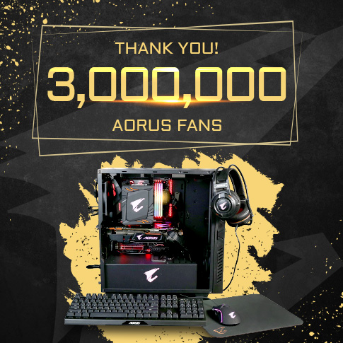 AORUS 3 Million Fans Celebration - Online Giveaway