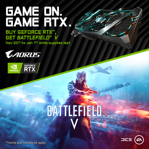 [ APAC ] Buy Selected GIGABYTE RTX Series Graphics Card and Get A Code for Battlefield V