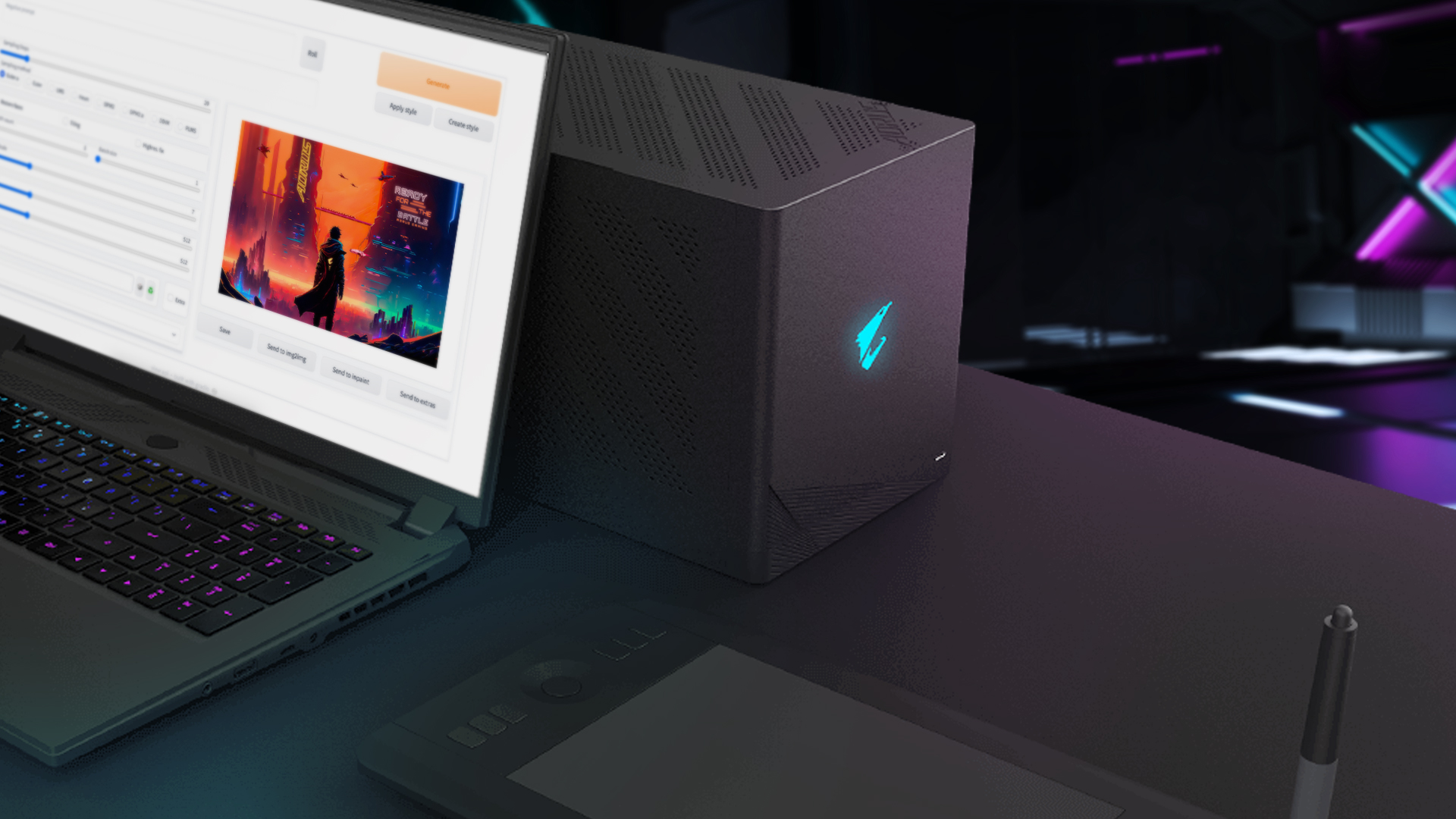 Empower your ultrabook with the AORUS RTX 4090 GAMING BOX: your portable AI engine of choice