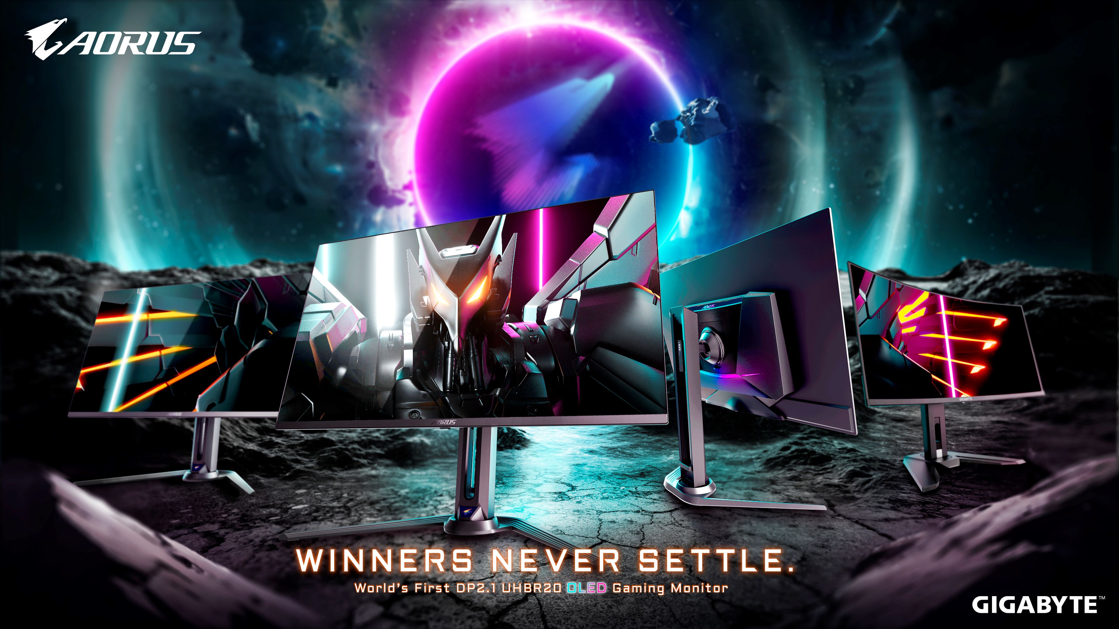 GIGABYTE Debut OLED Monitor Lineup at CES 2024 with the World's First DP2.1 UHBR20 Gaming Monitor