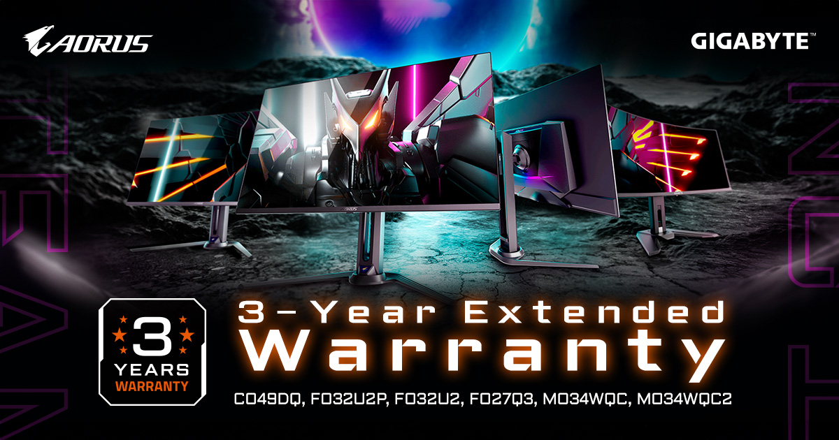 GIGABYTE Announces Enhanced 3-Year Warranty for QD OLED Gaming Monitors