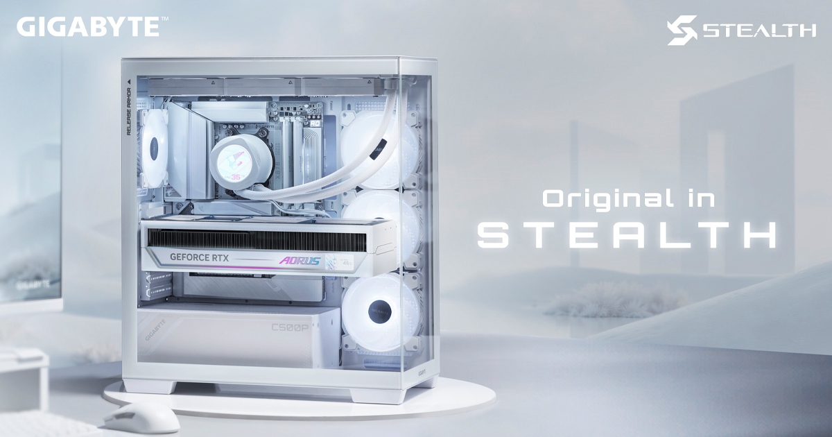 Original in STEALTH: GIGABYTE Unveils STEALTH ICE Series with AMD X870, B850 Motherboards and NVIDIA GeForce RTX 5090 Graphics Card