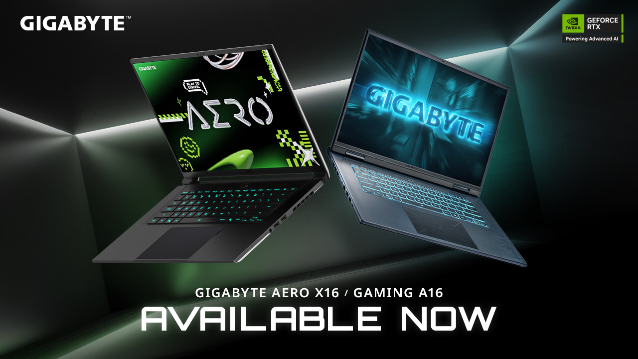 GIGABYTE Announces its AI PCs – GIGABYTE AERO X16 and GIGABYTE GAMING A16 Now Officially Available