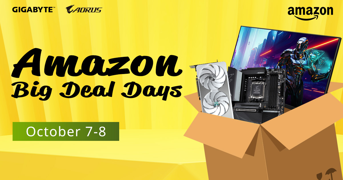 GIGABYTE Brings Unbeatable Discounts to Amazon Prime Big Deals Day Across Laptops, Monitors, Motherboards, and More
