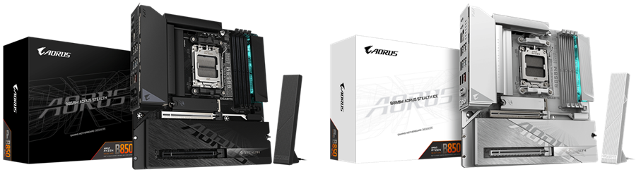 AORUS B850 MicroATX STEALTH 背面配線マザーボード 2 モデル発売
