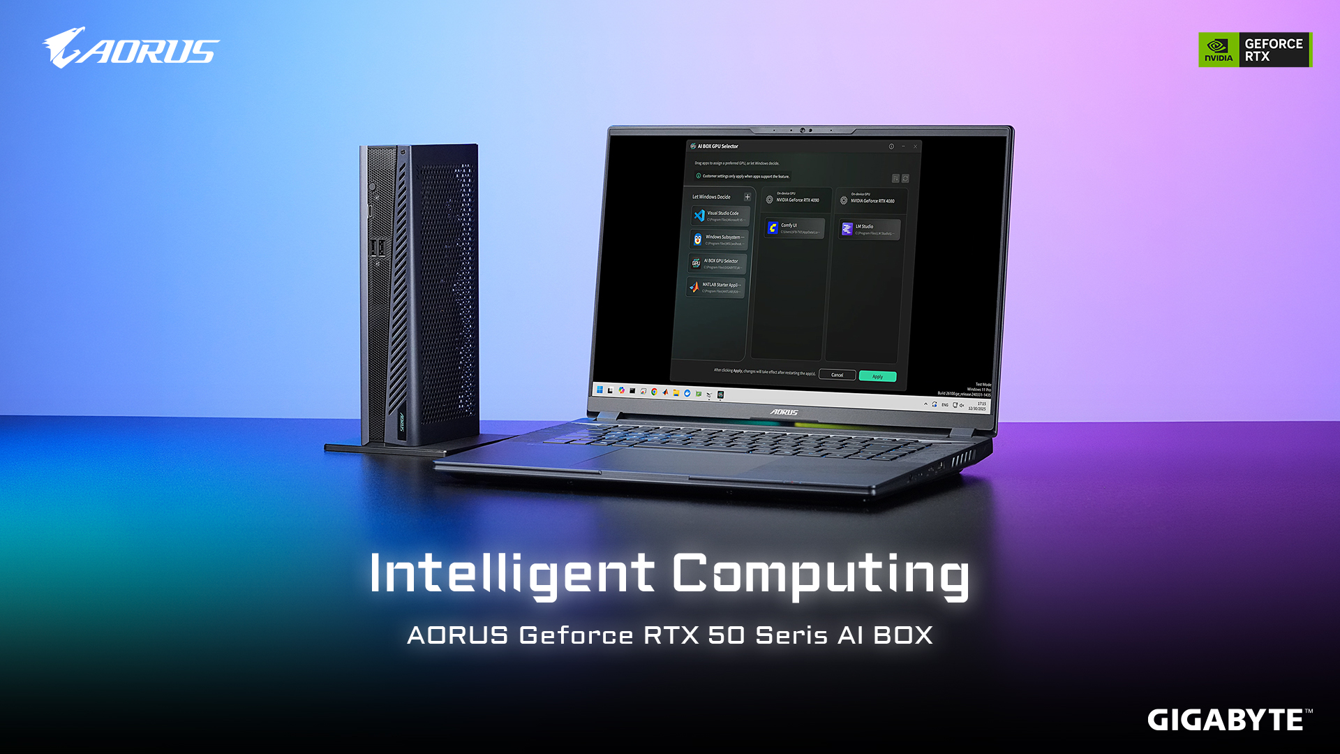 GIGABYTE AORUS GeForce RTX™ 50 Series AI BOX Brings Desktop-Class Computing Power and Accessible AI Ecosystem to Ultrabook Laptops