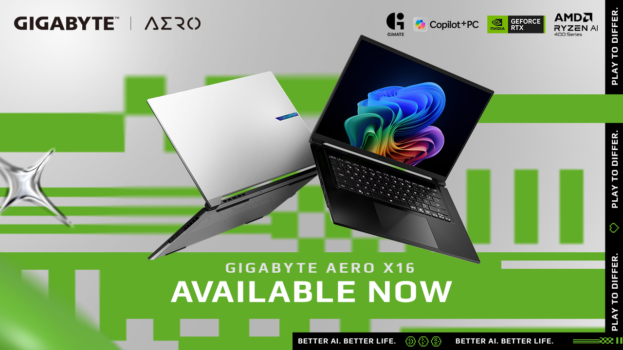 GIGABYTE Announces AERO X16 Now Available, Bringing Next-Gen AI Performance to an Ultra-Thin Copilot+ PC