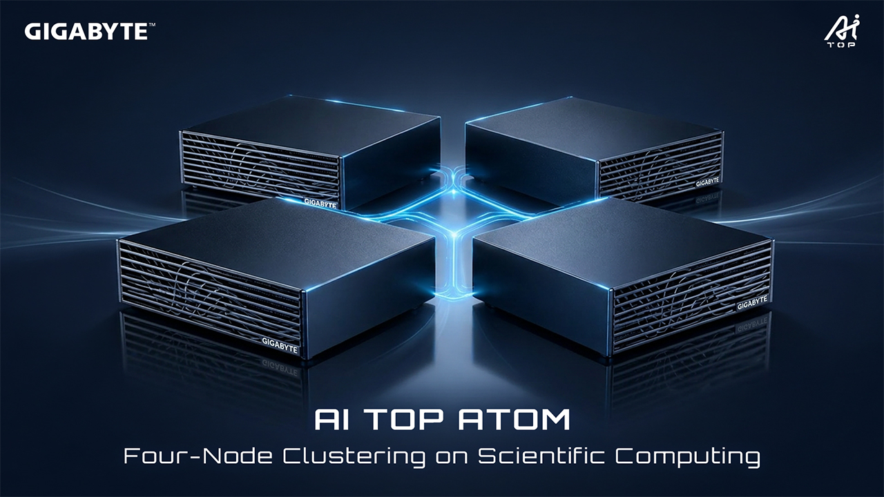 GIGABYTE Demonstrates AI TOP ATOM Four-Node Clustering on Scientific Computing