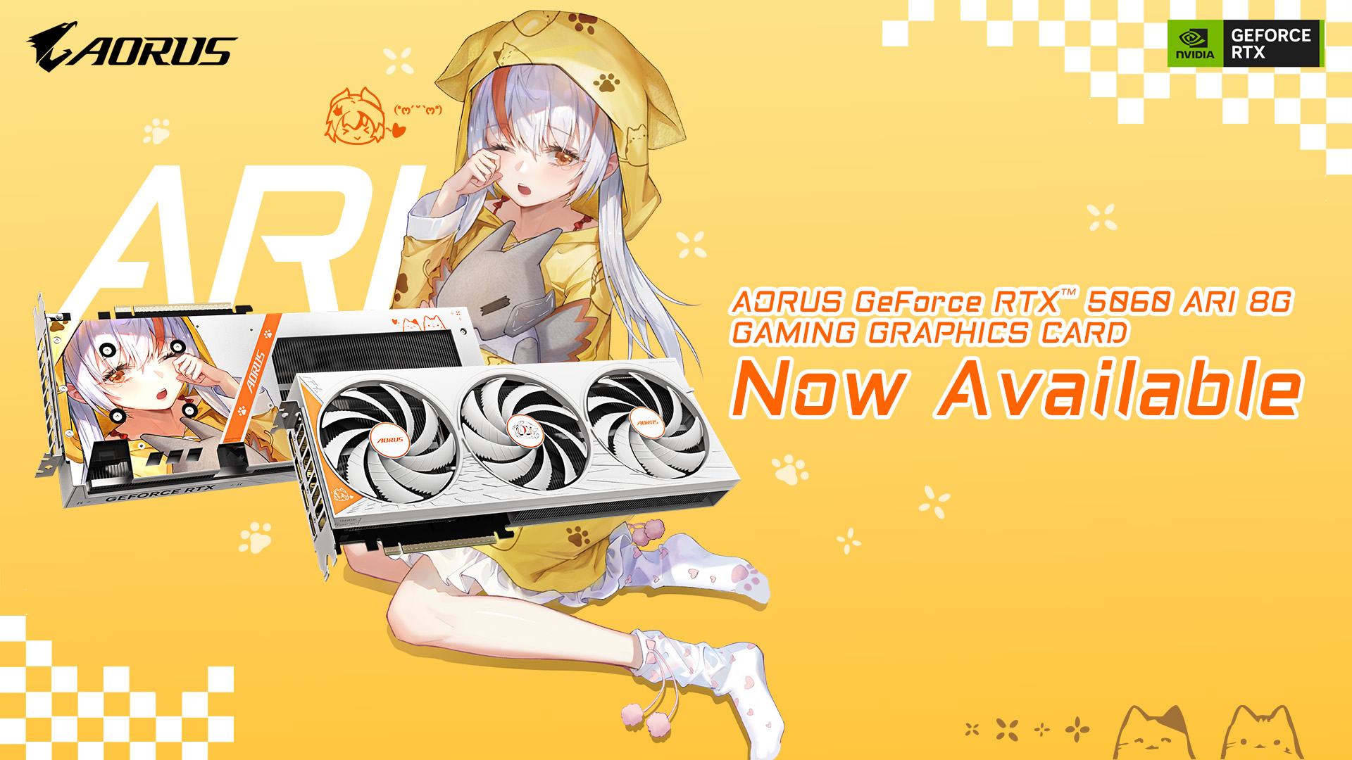 GIGABYTE Announces AORUS GeForce RTX™ 5060 ARI Edition Graphics Card is Available